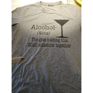 Women's Liquor T-shirt Size X Large Glue Holding 2020 Together‎ Gray Short